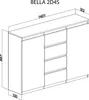 Kommode mit 4 Schubladen 2 Schränke 140cm Klamotenschrank Produktbild-Vorschau 4