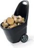 A black garden cart filled with logs, shown on a white background. Podgląd zdjęcia produktu