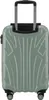 A mint green suitcase shown from the back with its handle extended. Voir les images du produit