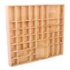 A wooden storage box with multiple compartments. Produktbild-Vorschau
