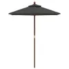 vidaXL Parasol avec mât en bois Anthracite 196x231 cm Voir les images du produit 3