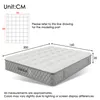 A diagram and a 3D render of a mattress with dimensions shown. Produktbild-Vorschau
