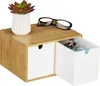 Organizer na biurko Relaxdays, 2 szuflady, bambus i MDF, Podgląd zdjęcia produktu 1