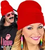 Rote Strickmütze Beanie uni in Wolloptik 80er Jahre Stil Produktbild-Vorschau 5