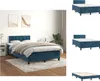 vidaXL Boxspringbett mit Matratze Dunkelblau 120x200 cm Produktbild-Vorschau 1