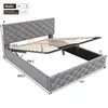 A diagram of a bed frame with dimensions and specifications. Anteprima dell’immagine prodotto
