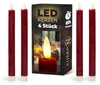 LED tyčové sviečky s časovačom, červené, 4 ks, červené, do Náhľad obrázku produktu 1