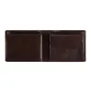 An open brown leather wallet is shown against a white background. Produktbild-Vorschau