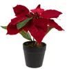 Betlémská hvězda Umělá sametová v květináči Poinsettia Náhled obrázku produktu 2