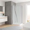 Duschkabine mit satiniertem Glas und geschwungenem Muster im modernen Badezimmer Produktbild-Vorschau