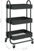 3-Etagen-Wagen Schwarz 43x34x79 cm Stahl Produktbild-Vorschau 7
