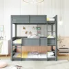 Merax Letto a castello 90x200 cm Letto triplo con rete a Anteprima dell’immagine prodotto 3
