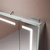 Sonni Dreitüriger Aluminium-Spiegelschrank 80 x 60 x 12,5 Produktbild-Vorschau 6