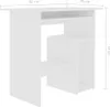 vidaXL Bureau blanc 80x45x74 cm bois composite Voir les images du produit 14