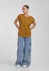 Urban Classics Kurzarm-T-Shirt für Frauen Slipout senf 5XL Produktbild-Vorschau 5