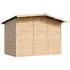 A wooden garden bar/sales booth with a sloped roof, shown from the front-right. Produktbild-Vorschau