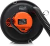 The back of an orange and black ash vacuum cleaner with a hose attached. Produktbild-Vorschau
