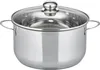 A stainless steel pot with a glass lid is shown against a white background. Náhled obrázku produktu