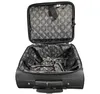 An open black suitcase with a patterned interior. Produktbild-Vorschau