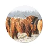 MuchoWow® Mauspad Mousepad Schottische Highlander - Schnee Produktbild-Vorschau 1