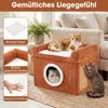 COSTWAY kattenhuis, inklapbaar, met sisal krabmat, zacht Productafbeelding-voorbeeld 5