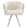 A cream-colored armchair with a tufted back and silver legs, presented on a white background. Produktbild-Vorschau