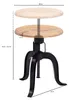 FineBuy Stołek obrotowy 39x62,5x39 cm Lite drewno akacjowe Podgląd zdjęcia produktu 3