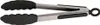 A pair of kitchen tongs with black silicone grips and silver metal handles, shown against a white background. Náhled obrázku produktu