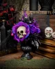 Gothic Blumenvase mit Violett-Schwarzen Rosen und Totenkopf Produktbild-Vorschau 2