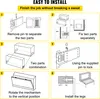 A series of diagrams illustrating the installation steps for a Murphy bed wall mount mechanism. Produktbild-Vorschau