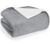 A folded gray blanket with a white sherpa lining is shown on a white background. Náhled obrázku produktu