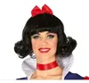 Märchenkönigin Perücke Schwarz Rot Fantasy Prinzessin Produktbild-Vorschau 3