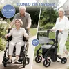 ELONEO 2in1 Rollstuhl Rollator faltbar und leicht mit Sitz, Produktbild-Vorschau 5