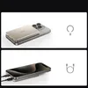 Two images showing a power bank attached to a smartphone, one wirelessly and one with cables. Produktbild-Vorschau