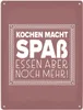 Kochen macht Spaß, essen aber noch mehr Metallschild XXL in Produktbild-Vorschau 1