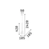 A technical drawing of a pendant light with dimensions indicated. Náhľad obrázku produktu