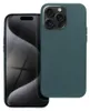A dark green phone case is shown next to a smartphone.