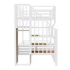 Merax Etagenbett Eisenbett 90x200cm mit LED und Treppe Produktbild-Vorschau 5