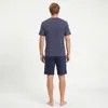 GIANVAGLIA Herren Pyjama Set Blau Schlafanzug Shorty Produktbild-Vorschau 4