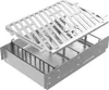 A stainless steel grill rack and base, shown from a slightly elevated angle against a white background. Produktbild-Vorschau