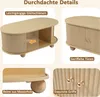 MODFU  Couchtisch，Kaffeetisch，Beistelltisch，Ovaler Produktbild-Vorschau 6
