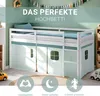 Homestyle4u Kinder Hochbett 90x200 mit Lattenrost Vorhang Produktbild-Vorschau 20
