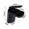 A black faucet with dimensions indicated by lines and text. Produktbild-Vorschau