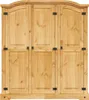 vidaXL Kleiderschrank Mexiko-Stil Kiefernholz 3 Türen Produktbild-Vorschau 4