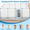 A white plastic pet enclosure with a cat inside, shown with various small animals at the bottom. Náhled obrázku produktu