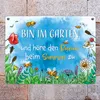 Bin im Garten Metallschild in 15x20 cm mit Blumenwiese und Produktbild-Vorschau 7