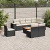 Design 9-tlg. Garten-Sofagarnitur mit Kissen Schwarz Poly Produktbild-Vorschau 1