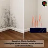 A split image showing a corner of a room with mold on the left and a heater with heat waves on the right. Náhled obrázku produktu
