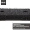 A close-up of a black foam filter with text overlays. Produktbild-Vorschau
