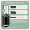 A blender with various attachments and descriptive text. Produktbild-Vorschau